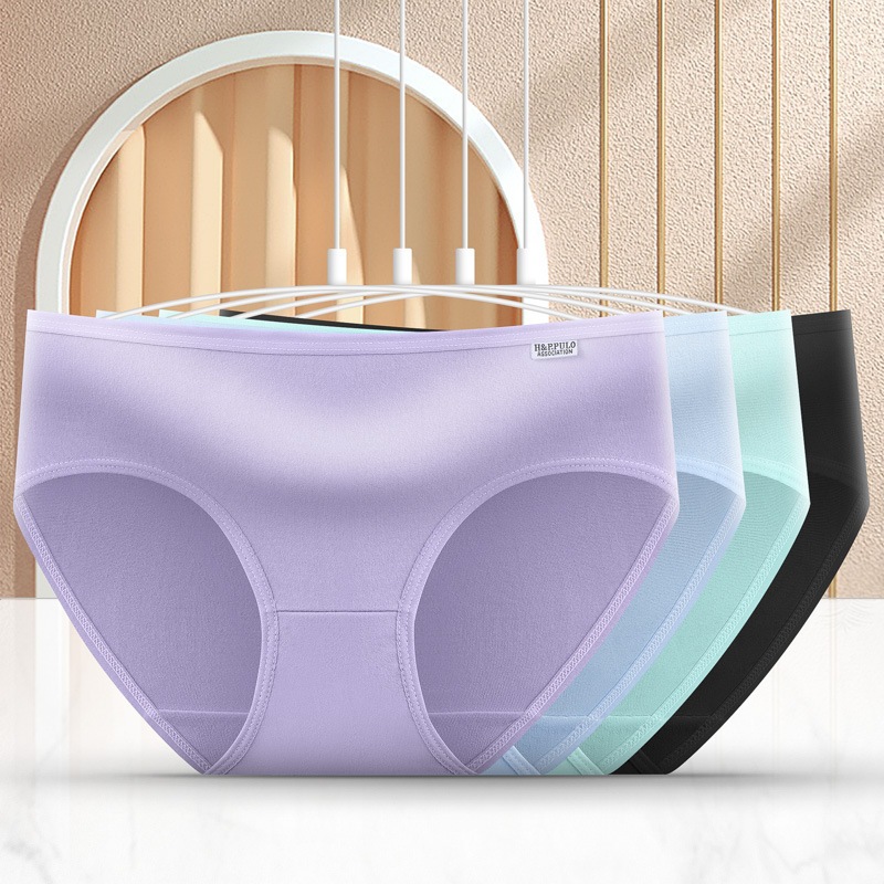 Quần Lót Lưng Vừa Màu Trơn Dễ Thương Quyến Rũ Cho Nữ