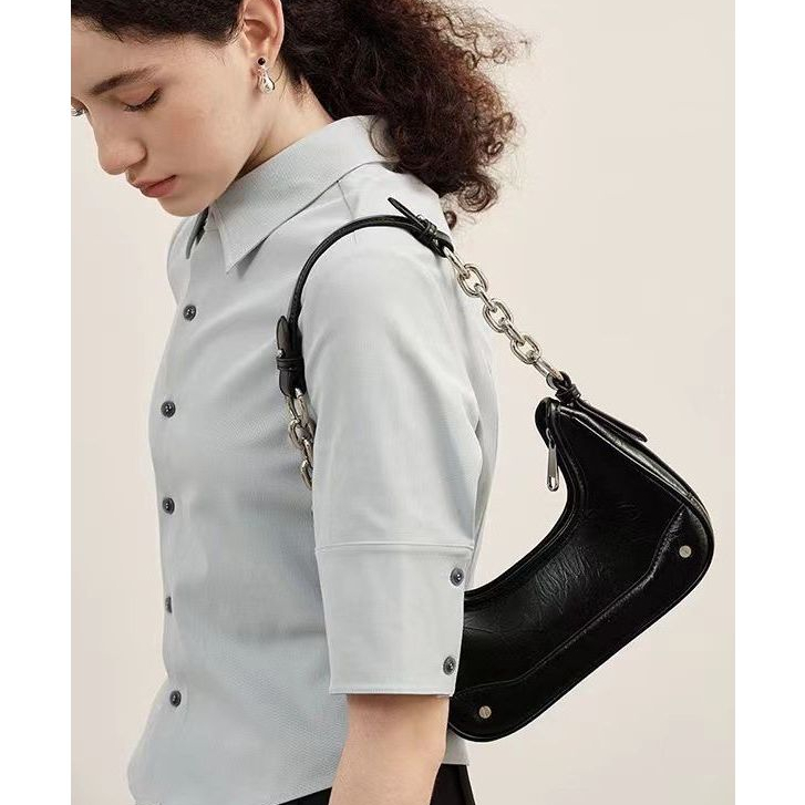 SINGING túi kẹp nách túi xách nữ 2023 new Phong Cách Hàn Quốc Da Pu Trơn L91TKTE