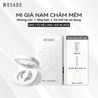 Lông mi giả từ tính WOSADO No.17 băng tuyết đen dupont mềm mại an toàn phong cách ngọt ngào trang điểm đậm tạo mắt 2 mí