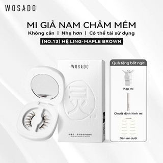 WOSADO MI GIẢ TỪ TÍNH MỀM No.13 MAPLE BROWN - LÁ PHONG NÂU  Lông mi giả từ tính an toàn, tái sử dụng, chất lượng cao, chuyên nghiệp, chất liệu DuPont, được cấp bằng sáng chế Quyến rũ giản dị  Trang điểm đậm