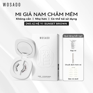 WOSADO MI GIẢ TỪ TÍNH MỀM  No.4 SUNSET BROWN - HOÀNG HÔN NÂU  Lông mi giả từ tính an toàn, tái sử dụng, chất lượng cao, chuyên nghiệp, chất liệu DuPont, được cấp bằng sáng chế Mi Anime ngọt ngào  Trang điệm đậm và trang điểm tinh tế