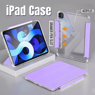 Nix Ốp Máy Tính Bảng Bằng tpu acrylic Trong Suốt Kèm Ngăn Đựng Bút Cảm Ứng Cho ipad 7 / 8 / 9