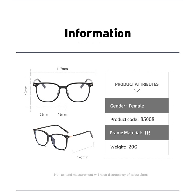 Roza Kính Mắt Gọng Đa Giác Chống Ánh Sáng Xanh Thời Trang unisex ae1617