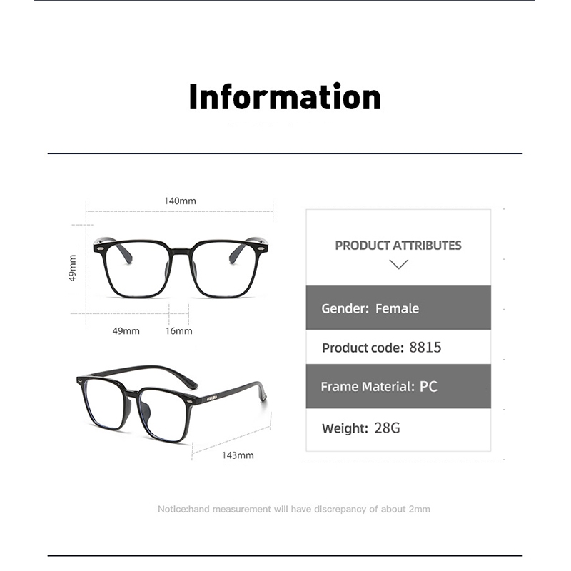 Roza Kính Mắt Gọng Đa Giác Thời Trang unisex ae1616