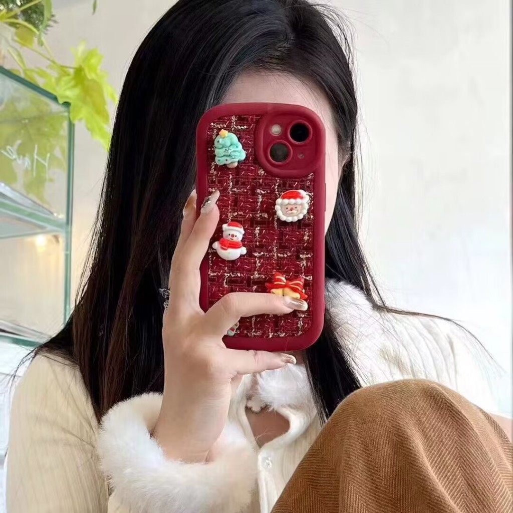 Ốp Điện Thoại silicone Mềm Chống Sốc In Hình Giáng Sinh Cho iphone 15 14 13 11 pro xs max xr x