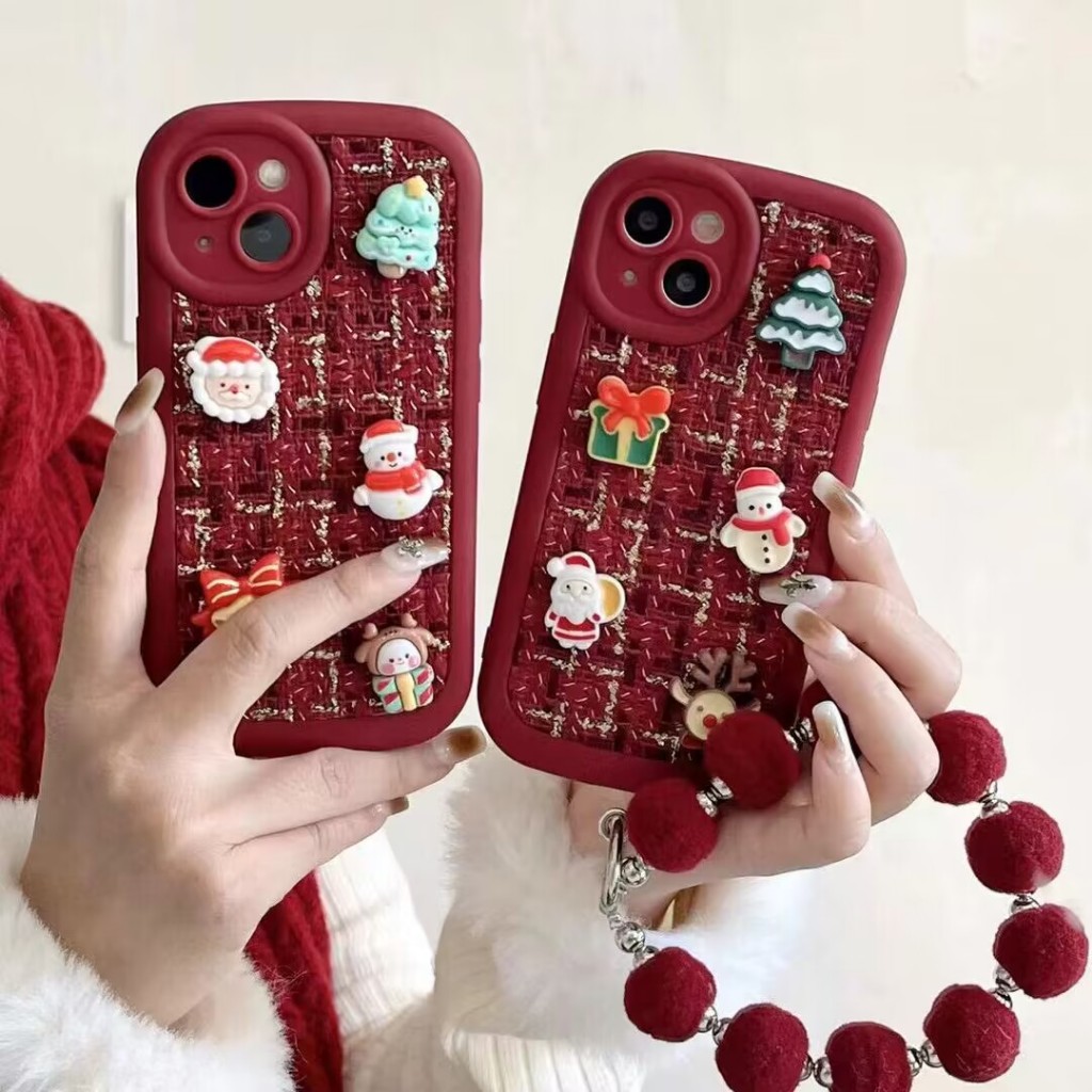 Ốp Điện Thoại silicone Mềm Chống Sốc In Hình Giáng Sinh Cho iphone 15 14 13 11 pro xs max xr x