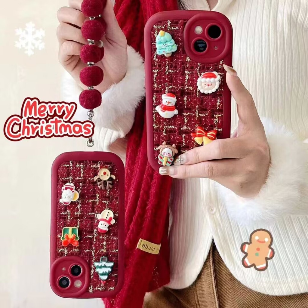 Ốp Điện Thoại silicone Mềm Chống Sốc In Hình Giáng Sinh Cho iphone 15 14 13 11 pro xs max xr x