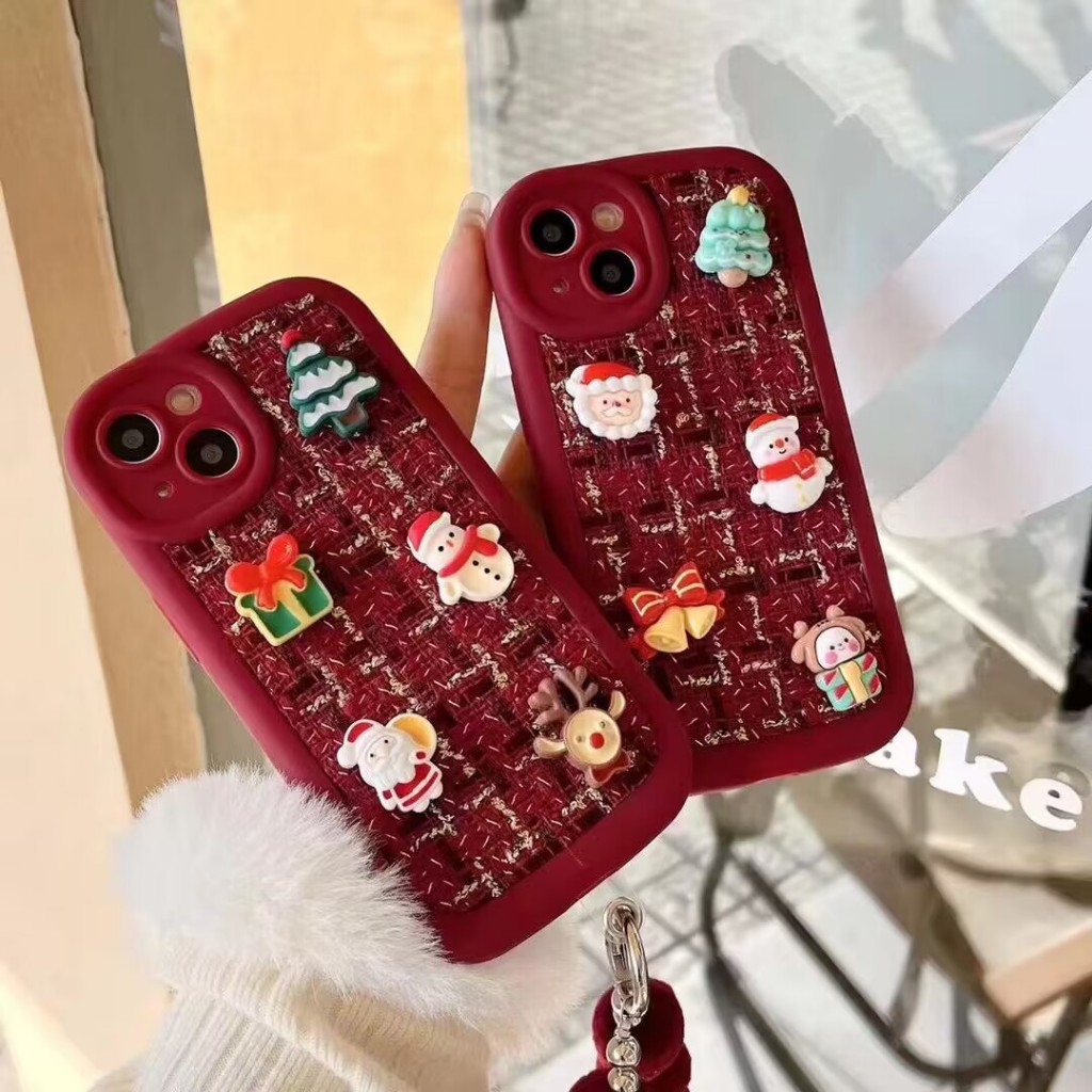 Ốp Điện Thoại silicone Mềm Chống Sốc In Hình Giáng Sinh Cho iphone 15 14 13 11 pro xs max xr x