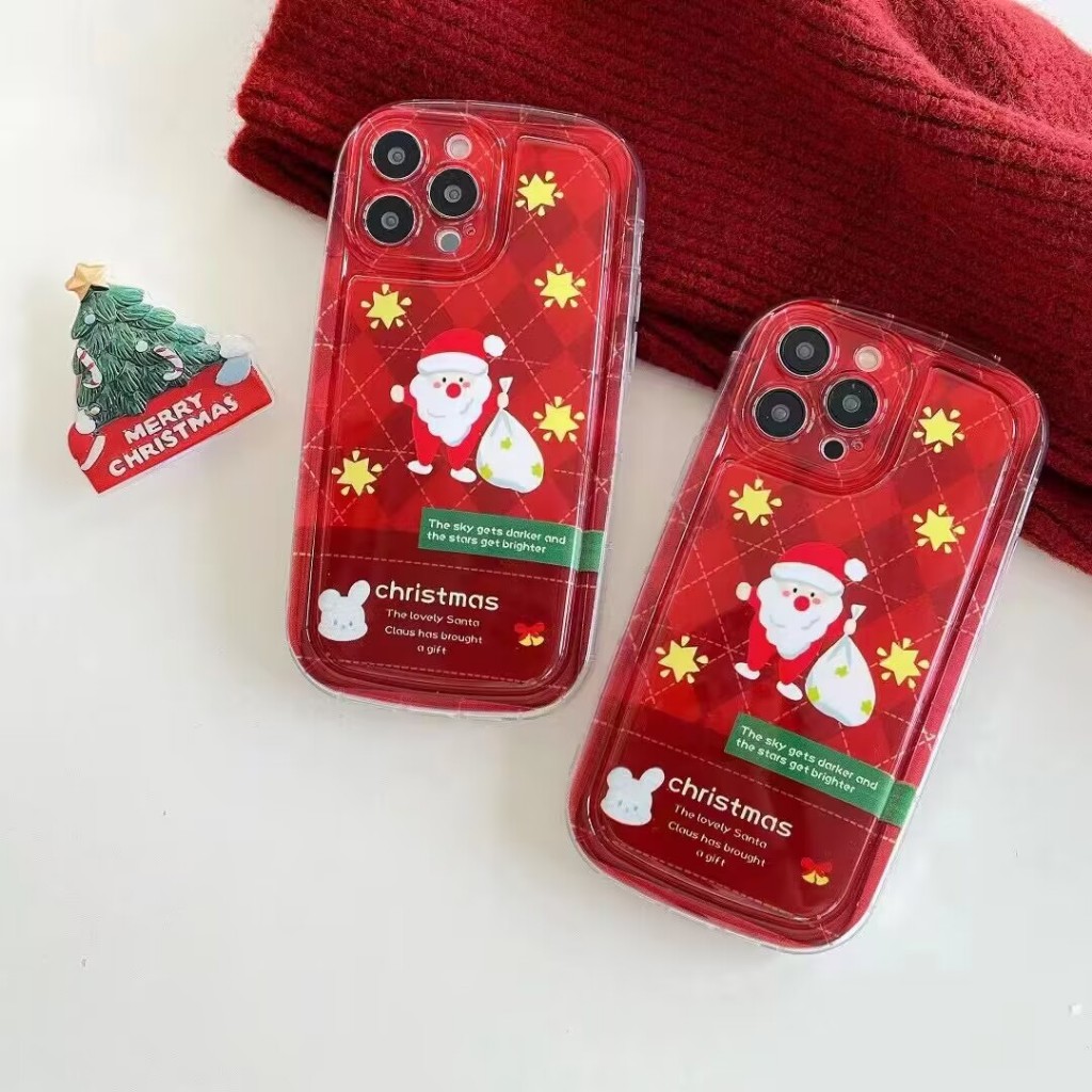 Ốp Điện Thoại Tpu Dẻo Chống Sốc In Hình Giáng Sinh Đáng Yêu Cho iphone 15 14 13 11 pro max