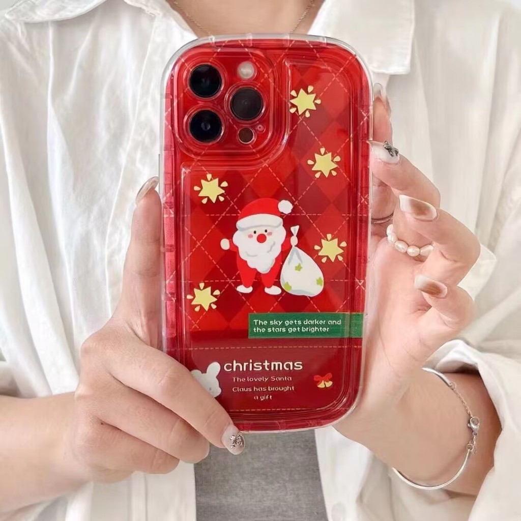 Ốp Điện Thoại Tpu Dẻo Chống Sốc In Hình Giáng Sinh Đáng Yêu Cho iphone 15 14 13 11 pro max