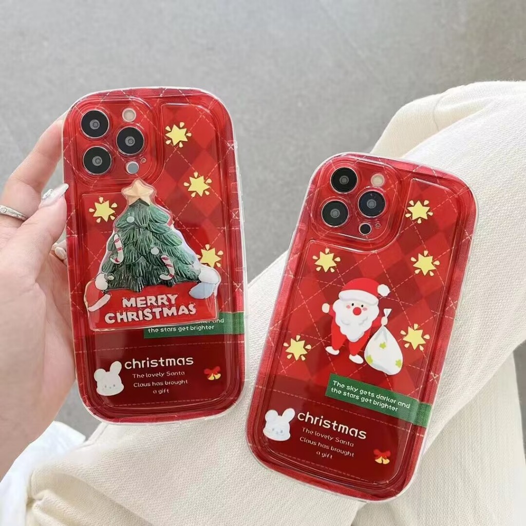 Ốp Điện Thoại Tpu Dẻo Chống Sốc In Hình Giáng Sinh Đáng Yêu Cho iphone 15 14 13 11 pro max