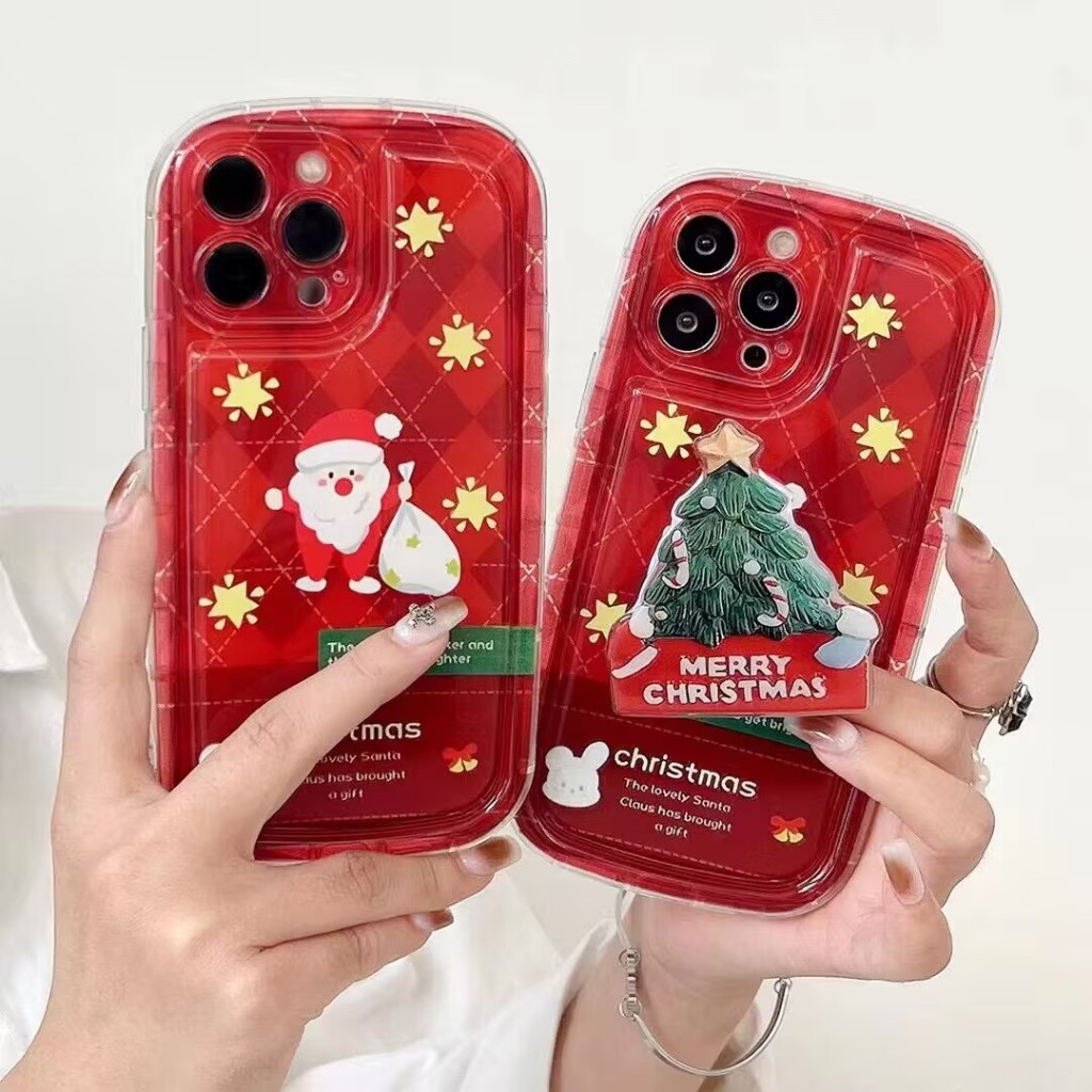 Ốp Điện Thoại Tpu Dẻo Chống Sốc In Hình Giáng Sinh Đáng Yêu Cho iphone 15 14 13 11 pro max