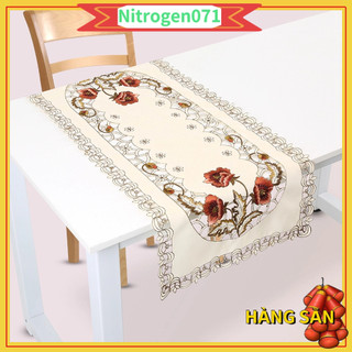 Khăn trải bàn Ren Hoa màu đỏ rỗng Trang trí phòng ăn - Nitrogen071