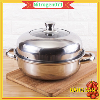 28CM Nồi hấp inox 1 tầng, Xửng Hấp Thép không gỉ một lớp Stockpot gia dụng - Nitrogen071