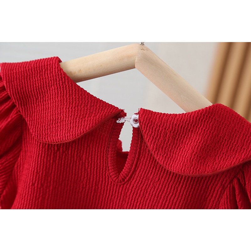 Bcbl Đầm Công Chúa Tay Ngắn Màu Đỏ Ngọt Ngào Thời Trang Cho Bé Gái