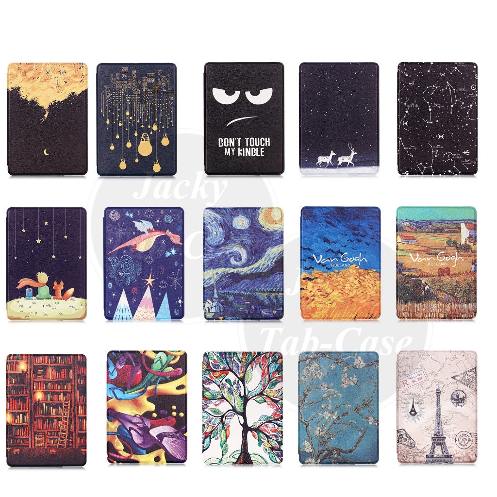 Máy đọc sách điện tử cầm tay Flip Stand Case Thời trang hoa văn PU da bìa vỏ cho Amazon kindle 10th generation 2019 kindle youth lite 6.0inch  Ốp