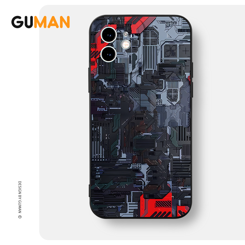 Ốp lưng GUMAN mềm ngầu nam đen dễ thương đẹp Cho iPhone 15 14 13 12 11 Pro Max SE 2020 X XR XS 8 7 ip 6S 6 Plus kute xyb2567