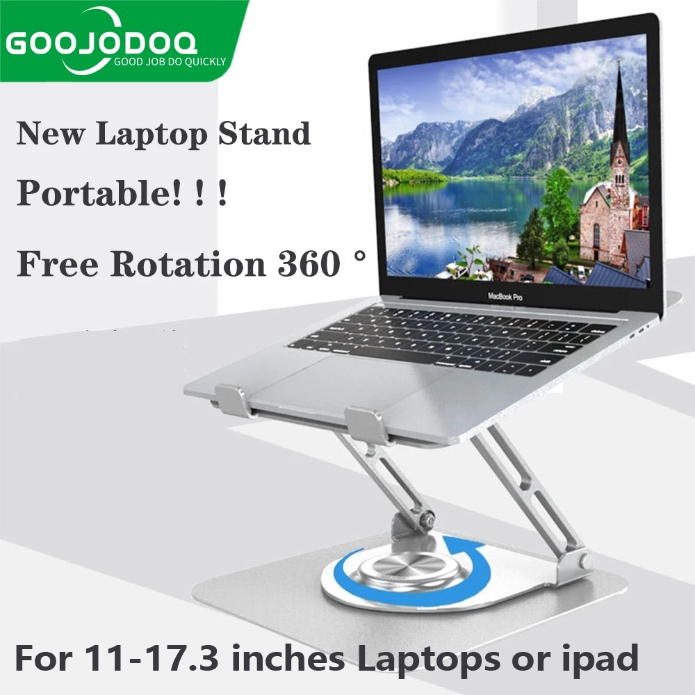 Giá đỡ điện thoại máy tính bảng GOOJODOQ Xoay 360° Giá Đỡ laptop ipad Giá đỡ máy tính bảng nhôm hợp kim 10-17.3 inch Có thể gập lại