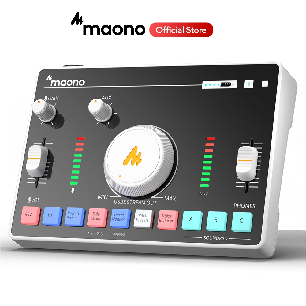 Sound Card MAONO AMC2 Maonocaster với nguồn phantom 48v/ tăng micrô cho livestream, karaoke, podcast, gaming