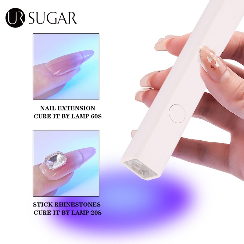 UR Sugar Đèn Led UV Mini Cầm Tay Nhanh Khô Màu Trắng Kèm Sạc USB Tiện Dụng DIY