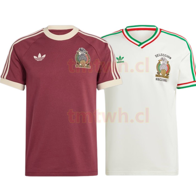 Áo Thun Đá Banh Màu Đỏ / Trắng Phong Cách retro mexico 1985 Cho Nam