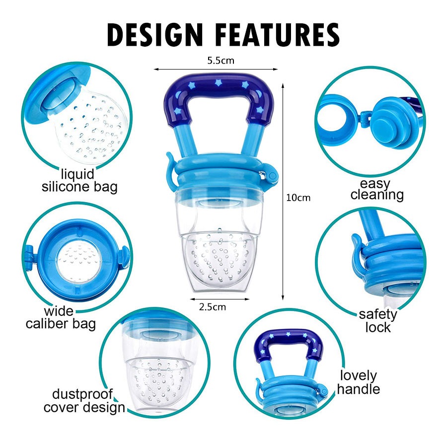 Bình thìa ăn dặm cho bé Bộ 8 trong 1 Thìa silicon Túi nhai Ống hút Cho bé 6 tháng