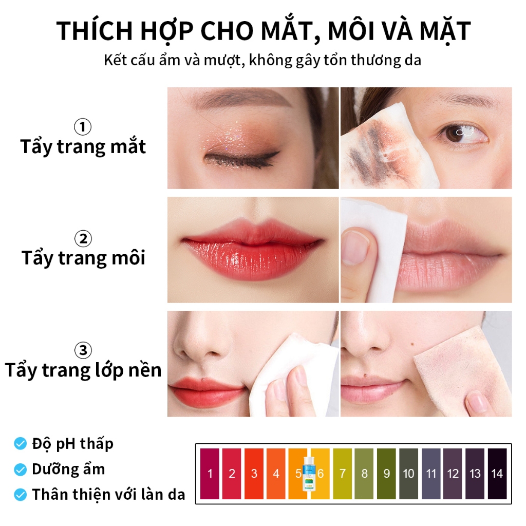 AISASEA Nước tẩy trang 15x amino acid 220ml làm sạch sâu  3:7 tỉ lệ vàng kết hợp nước và dầu hai trong một