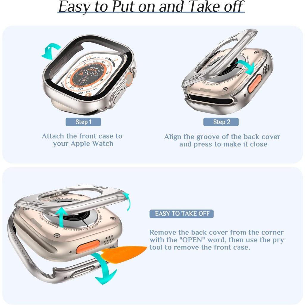 Vỏ Bảo Vệ Chống Nước Cho Apple Watch 8 7 45mm 41mm 360°Ốp Bảo Vệ Toàn Màn Hình Dành Cho iWatch 6 5 4 44mm 40mm 49mm