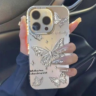 ốp iphone 11/12/13/14/15 Pro Max Fashion bạc bươm bướm cô gái Case For ốp lưng iphone 11,12,13,14,15,11PM,12PM,13PM,14PM,15PM