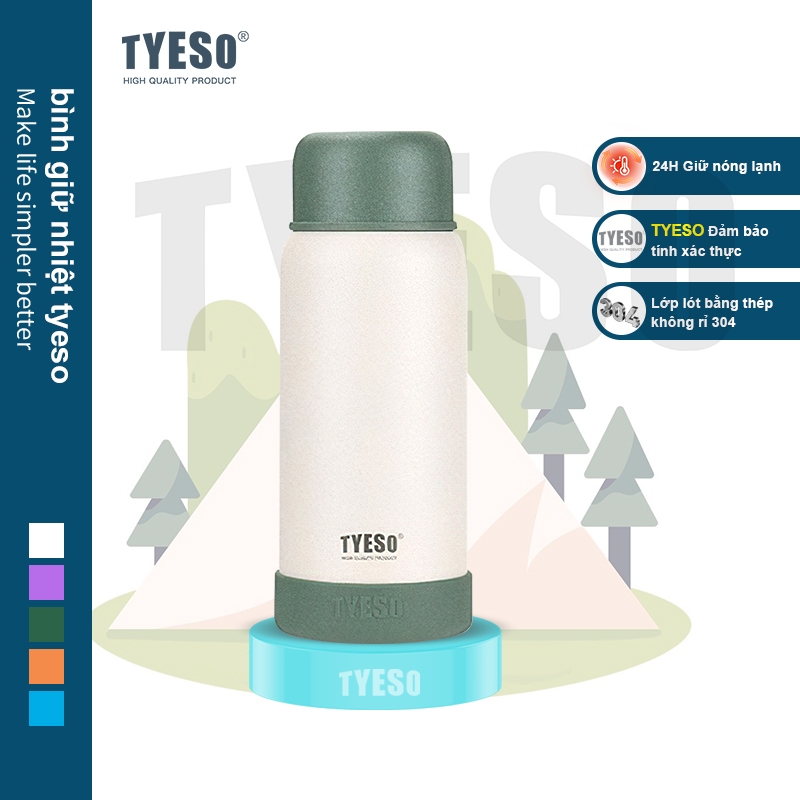 Tyeso Bình Giữ Nhiệt Chân Không Bằng Thép Không Gỉ TS-8849 / TS-8850 530ml / 750ml TẶNG ĐẾ LÓT