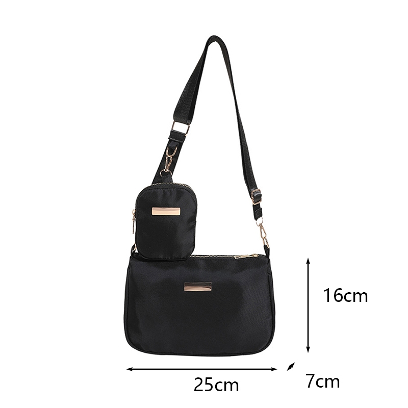 Túi Đeo Vai yogodlns nylon Màu Trơn Chống Thấm Nước Thời Trang Cho Nữ