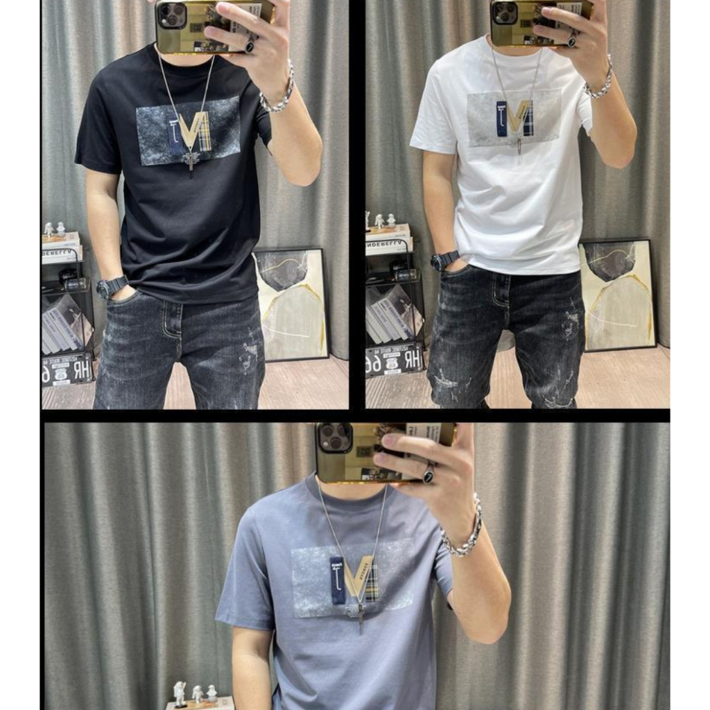 Áo Thun Tay Ngắn Cổ Tròn In Họa Tiết Hoạt Hình Phong Cách Hồng Kông Cá Tính Cho Nam