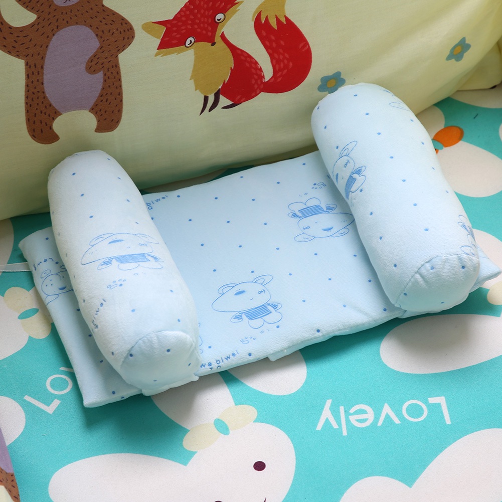 TinyLand Gối cho bé Bông chống cuộn Giấc ngủ trẻ sơ sinh Ngăn chặn Đệm đầu phẳng Trẻ cmman