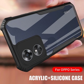 Ốp điện thoại PC+TPU trong suốt chống sốc bảo vệ 360 độ cho OPPO A5S A5 A9 2020 A12 A15 A5S A16 A16K A16E A17 A17K A31 A33 A52 A53 A54 A55 A57 A58 A18 A73 A74 A76 A78 A91 A92 A93 A94 A96 A98