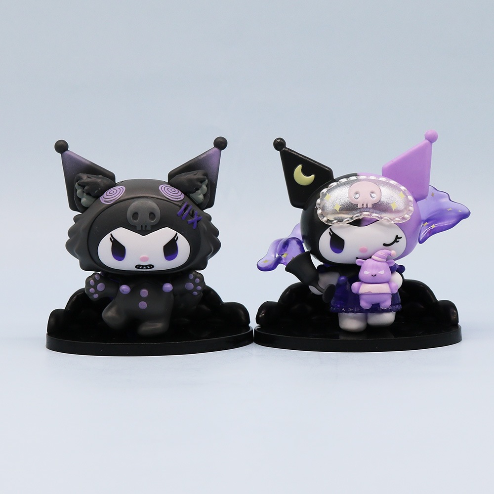 SANRIO Set 8 Mô Hình Nhân Vật Phim Hoạt Hình kuromi 8.5cm Trang Trí