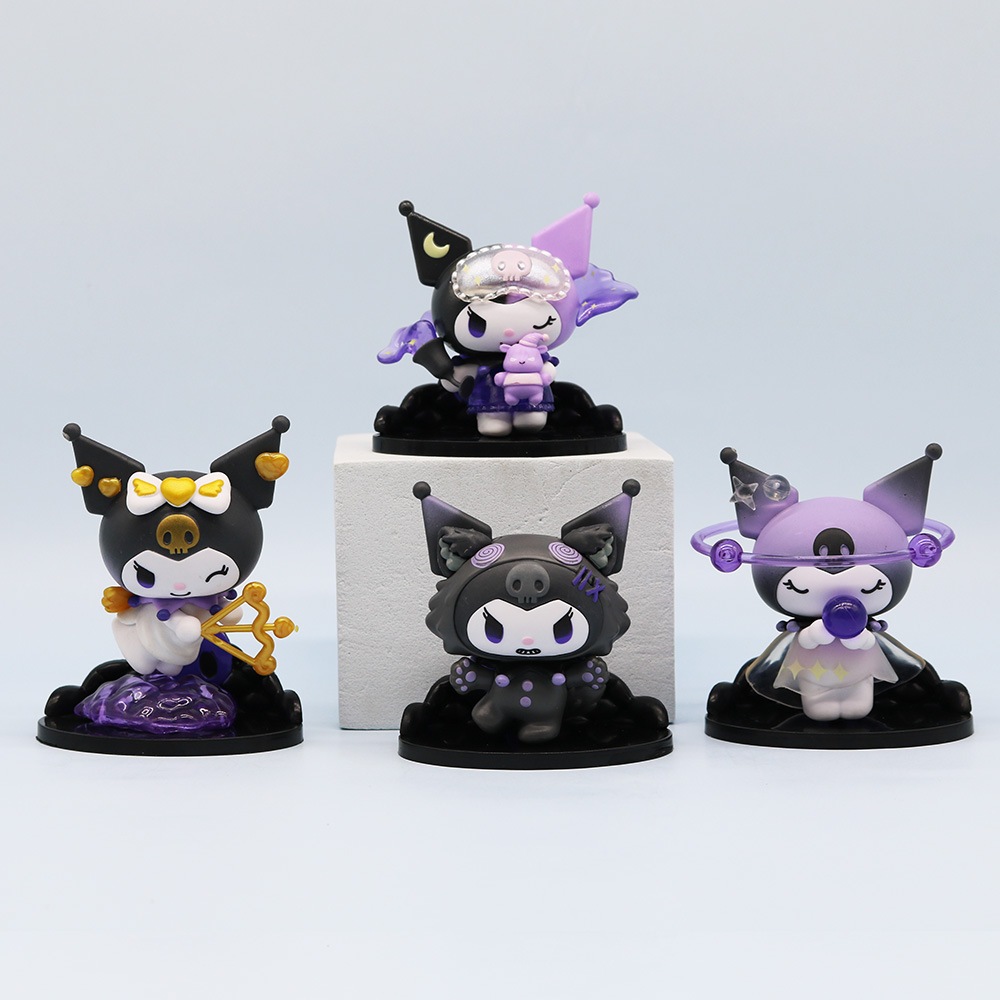 SANRIO Set 8 Mô Hình Nhân Vật Phim Hoạt Hình kuromi 8.5cm Trang Trí