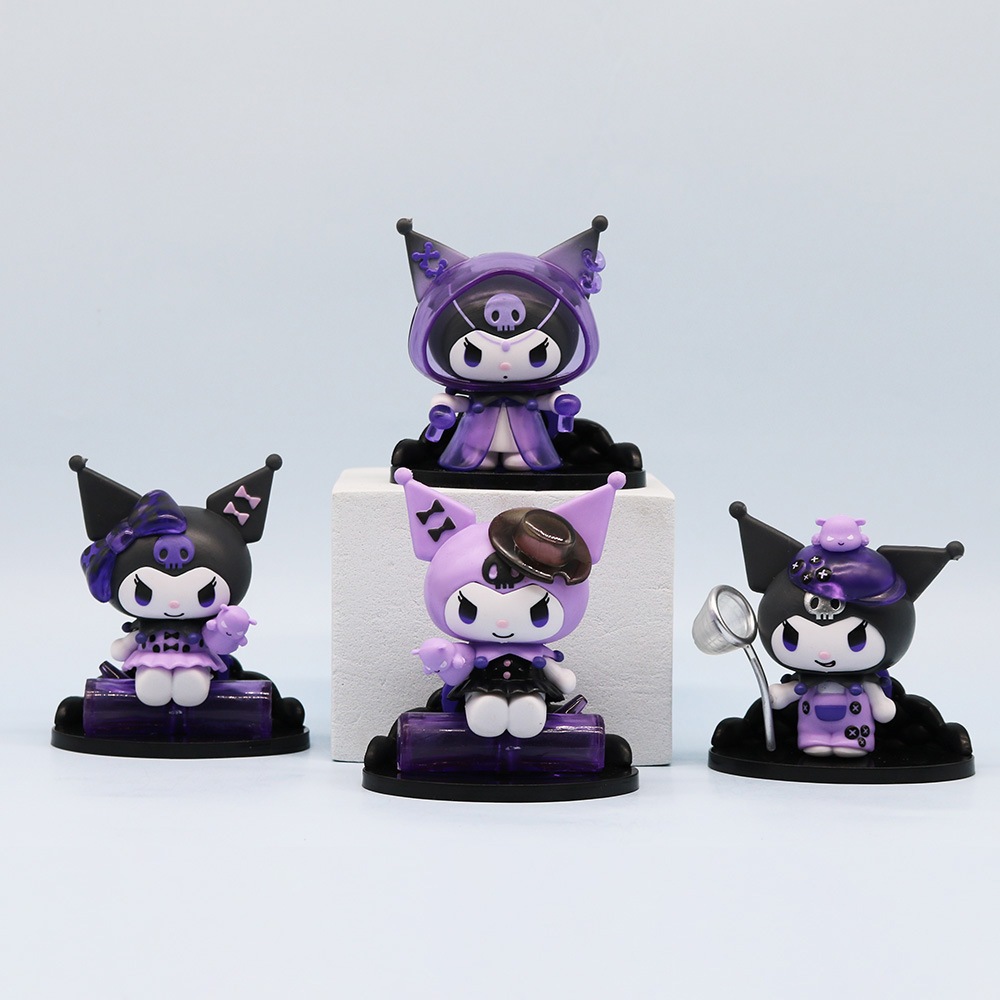 SANRIO Set 8 Mô Hình Nhân Vật Phim Hoạt Hình kuromi 8.5cm Trang Trí