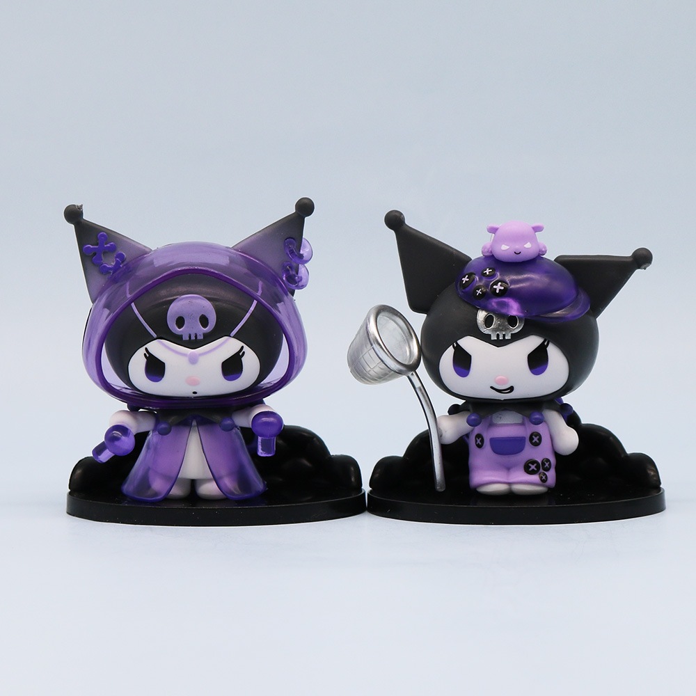 SANRIO Set 8 Mô Hình Nhân Vật Phim Hoạt Hình kuromi 8.5cm Trang Trí