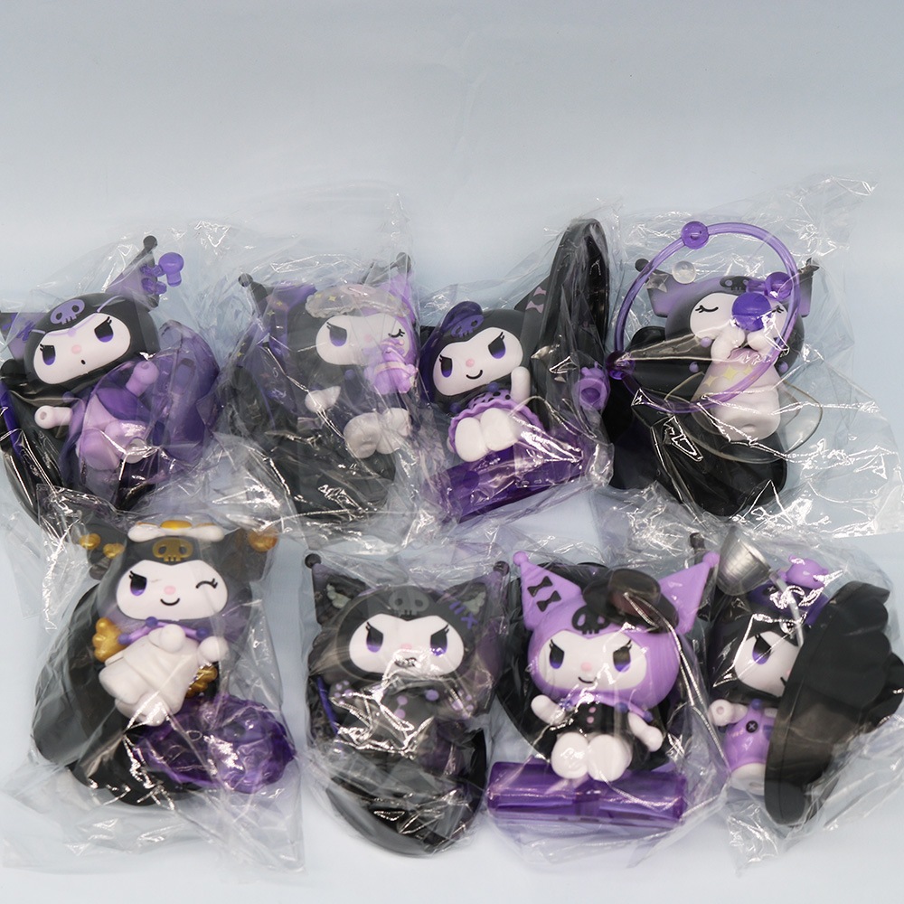 SANRIO Set 8 Mô Hình Nhân Vật Phim Hoạt Hình kuromi 8.5cm Trang Trí