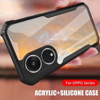 Ốp điện thoại trong suốt viền silicon có túi khí chống sốc cho OPPO Reno 2 2F 3 4 5 6 7 8 8T 10 Pro