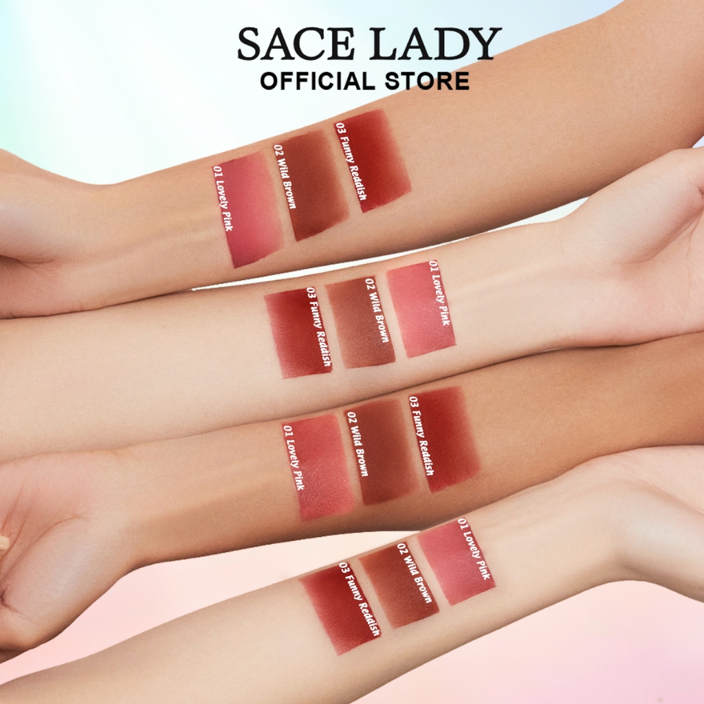 SACE LADY Set 3 Son Kem Lì Sắc Tố Cao Không Thấm Nước