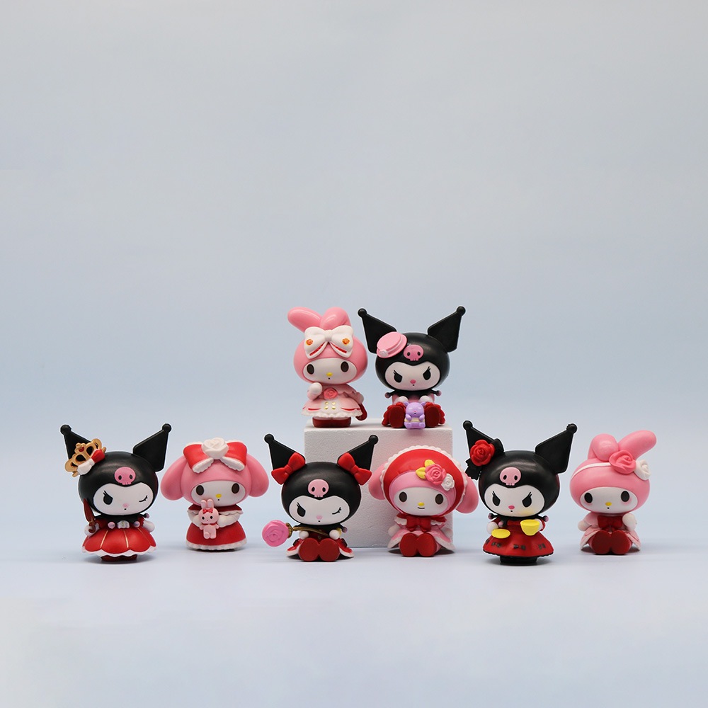 SANRIO Bộ 8 Mô Hình Nhân Vật Phim Hoạt Hình kuromi my melody
