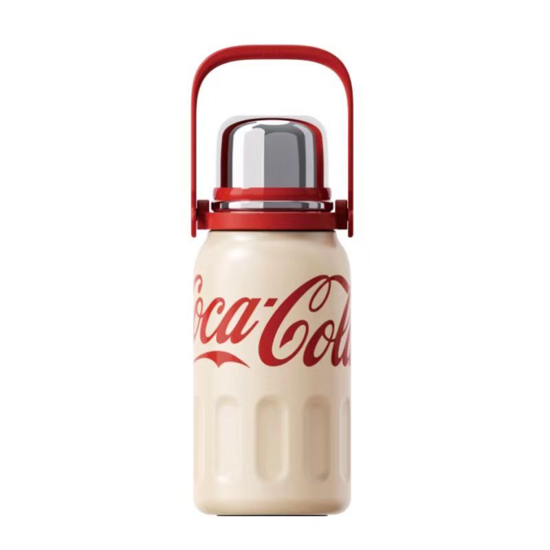 Cốc Giữ Nhiệt Bằng Thép Không Gỉ Cocacola Chính Hãng co-Brand 24h Cách Nhiệt 316 800ml Có Nắp Với Dây Đeo Vai