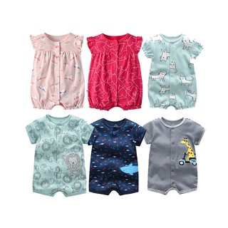 Bộ áo liền quần cotton tay ngắn cho trẻ sơ sinh từ 0-24 tháng tuổi