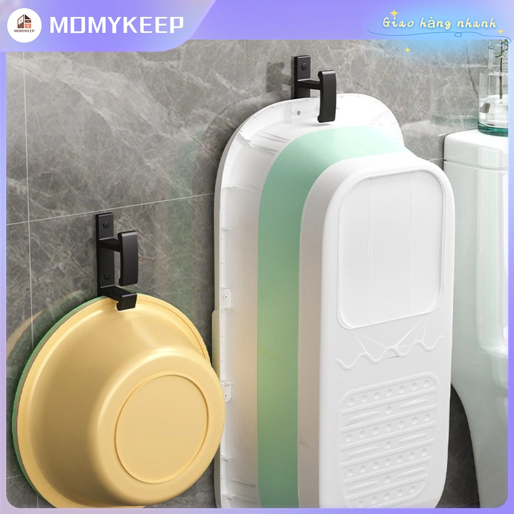 Chậu Rửa Móc Treo Tường Lưu Vực Giá Không Đục Lỗ Dính Phòng Tắm Đựng Đồ Đôi Lớn Màu Đen