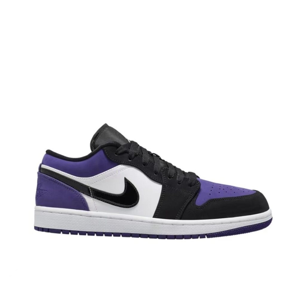 Giày thể thao nam Air Jordan 1 Low Court Tím đen mũi tím giày thể thao