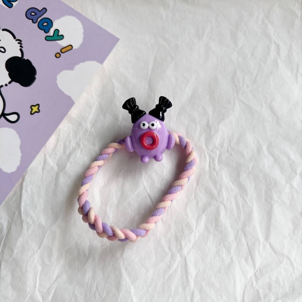 🎀 yakult 🎀Hoạt Hình Dây Cột Tóc Cao Su Họa Tiết Trái Tim Nhiều Màu Sắc Dễ Thương Cho Bé Gái