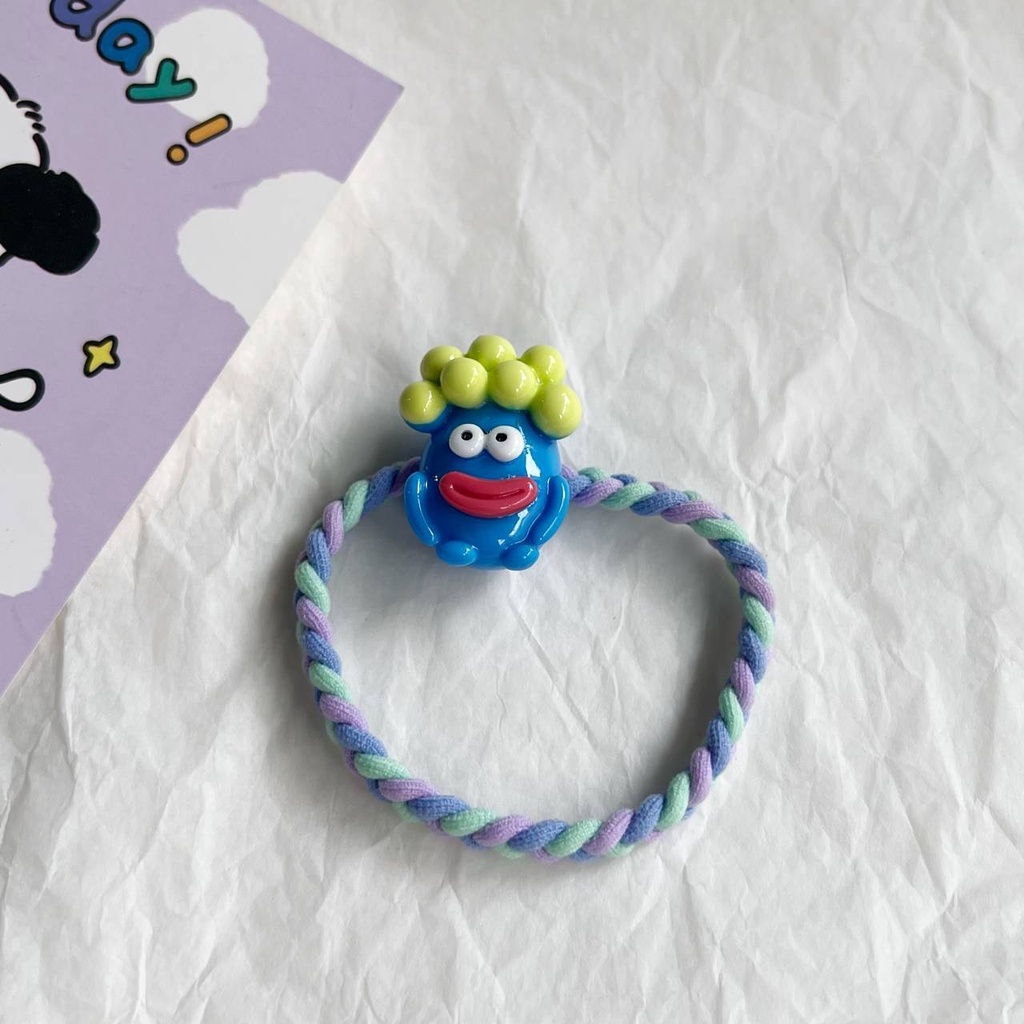 🎀 yakult 🎀Hoạt Hình Dây Cột Tóc Cao Su Họa Tiết Trái Tim Nhiều Màu Sắc Dễ Thương Cho Bé Gái