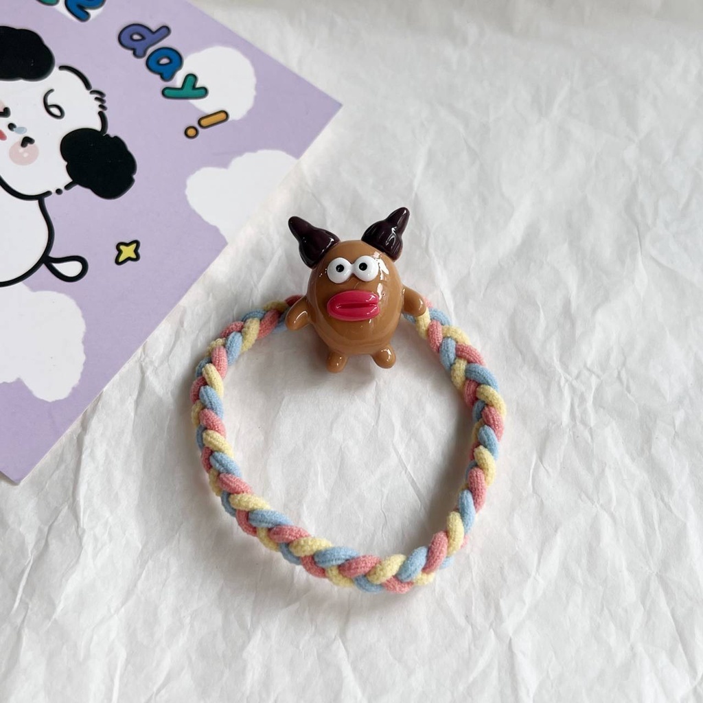 🎀 yakult 🎀Hoạt Hình Dây Cột Tóc Cao Su Họa Tiết Trái Tim Nhiều Màu Sắc Dễ Thương Cho Bé Gái