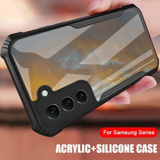 Ốp Điện Thoại Acrylic Trong Suốt Chống Rơi Chống Sốc Cho Samsung Galaxy S10 S20 S21 S22 S23 S24 Note 8 9 10 20 Ultra